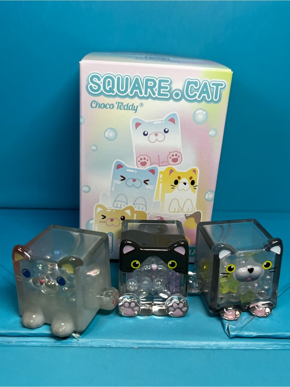 Choco Teddy - Square Cat Big Size Ice Cube Series - Lot of 3